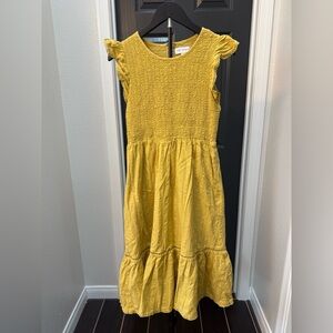 Lost + Wander Yellow Smocked Tiered Girls' Dress